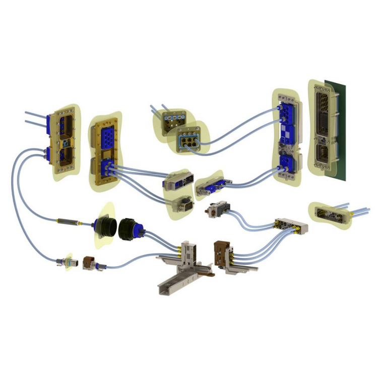 高速接触件    多插针航空级连接器