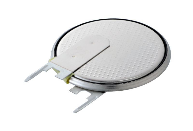 CR2016 MFR VF  带焊片的锂电池 垂直安装 用 2个标签 FV 规格   